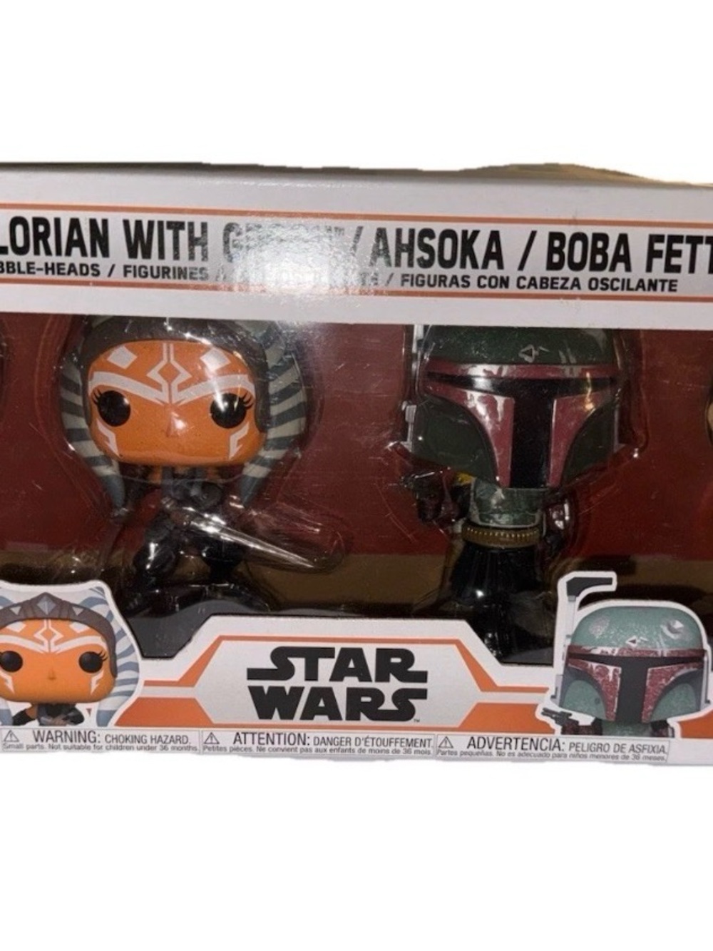 Funko Star Wars Ahsoka & Boba Fett Pop! Figures - Orange, Green, Black